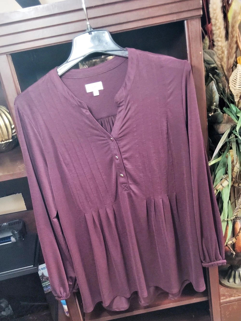 Wonderly Long Sleeve Tunic in Purple XL